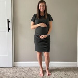 Dark Green Maternity Dress - Small